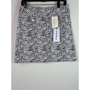 Daily Sports Skort Size 8 Zebra Print Brown White Golf Tennis Athletic Skirt